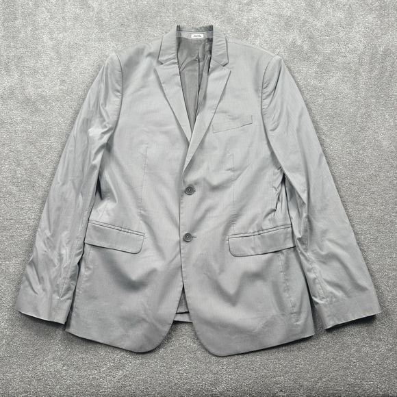 Calvin Klein Men's Suit jacket Size Large Gray Cotton Blend 2 Button - Picture 1 of 12